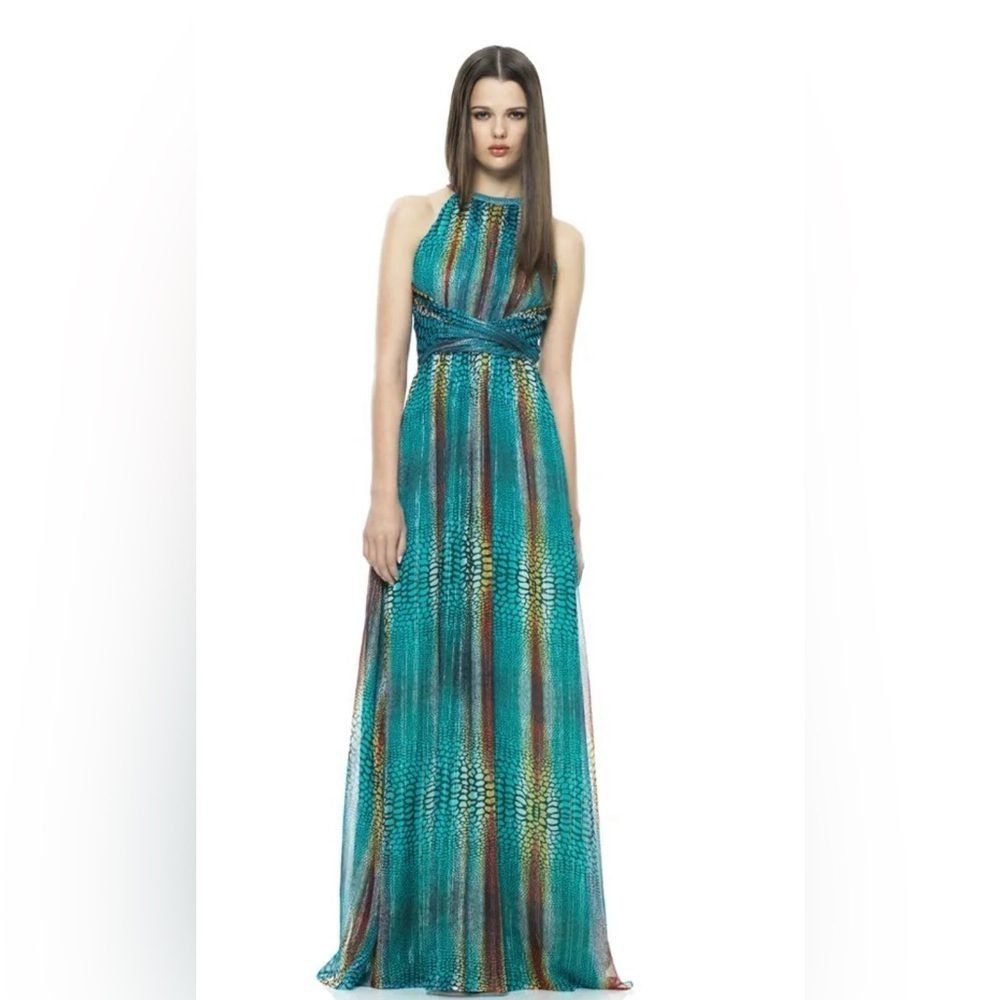 Issa London Rainbow Sheer Drop Sleeve Dress Size 8